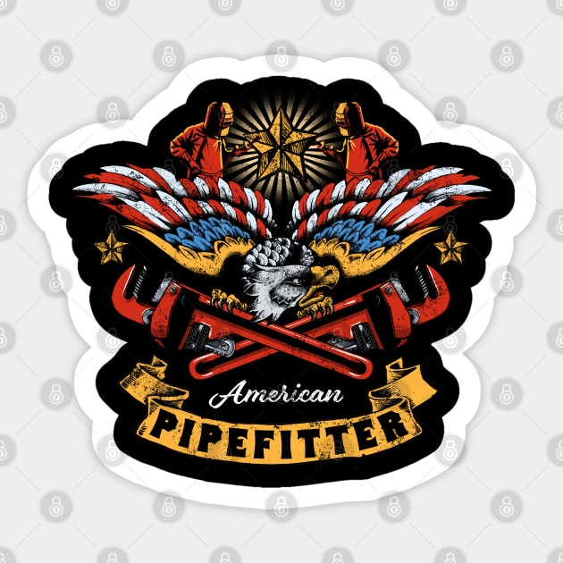 American Pipefitter Sticker by Black Tee Inc